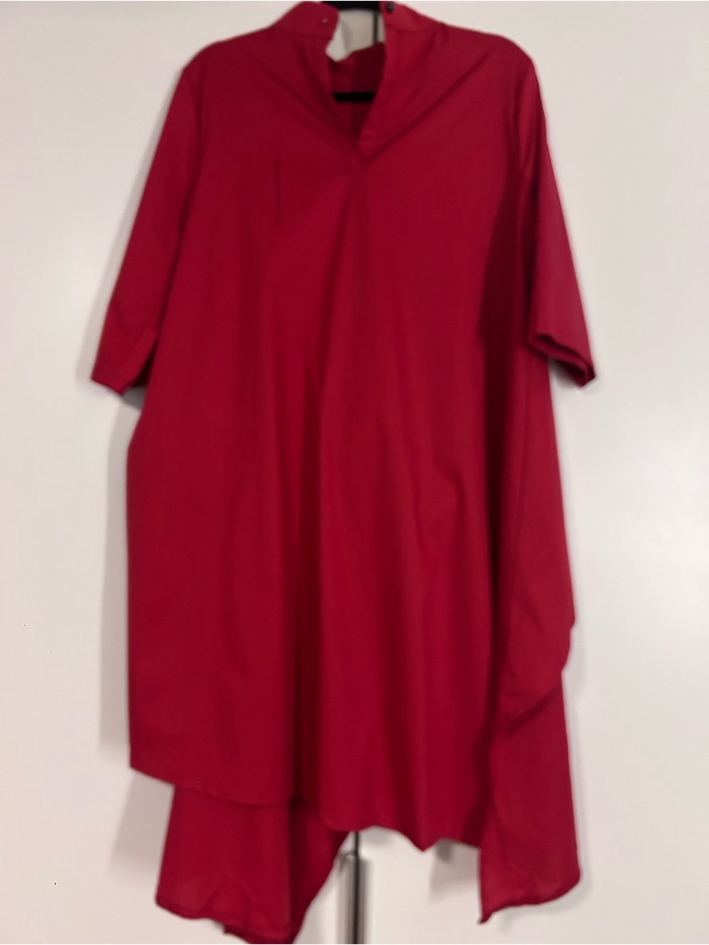 Asymmetrical Draped Dress in Deep Red - handmade by Metamorphoza - Picture 2 of 9